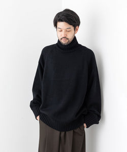 stein / シュタイン】EX FINE LAMBS LOOSE HIGH NECK KNIT LS - BLACK