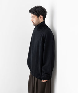 stein / シュタイン】EX FINE LAMBS LOOSE HIGH NECK KNIT LS - BLACK