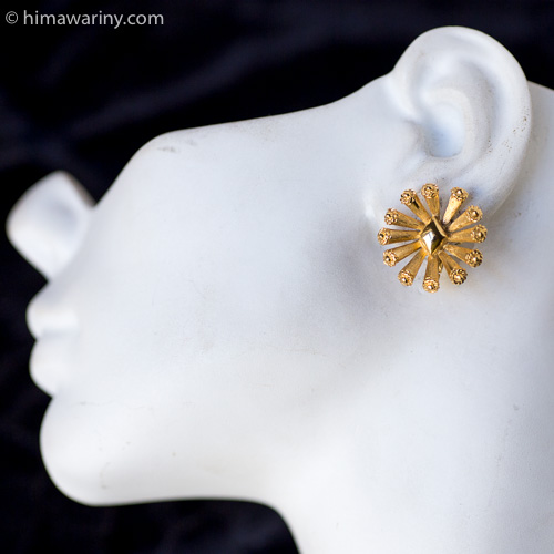 Trifari トリファリ-ダイヤダリア・ブローチ＆イヤリング・セット