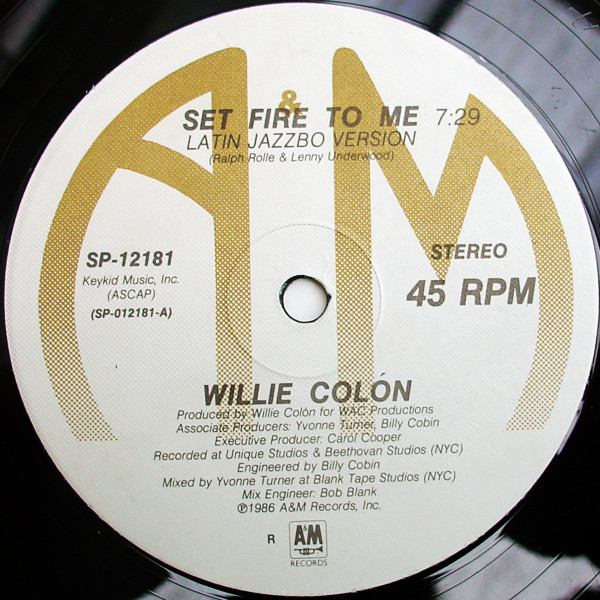 Willie Colón - Set Fire To Me - Used Vinyl - High-Fidelity Vinyl