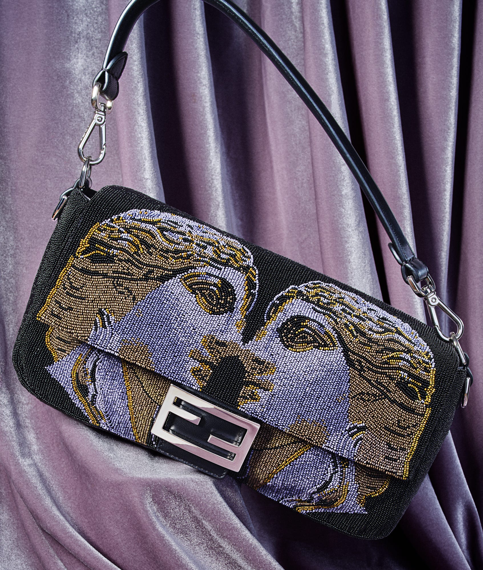Anatomy of a Classic: Fendi Baguette Black Embroidered Statue