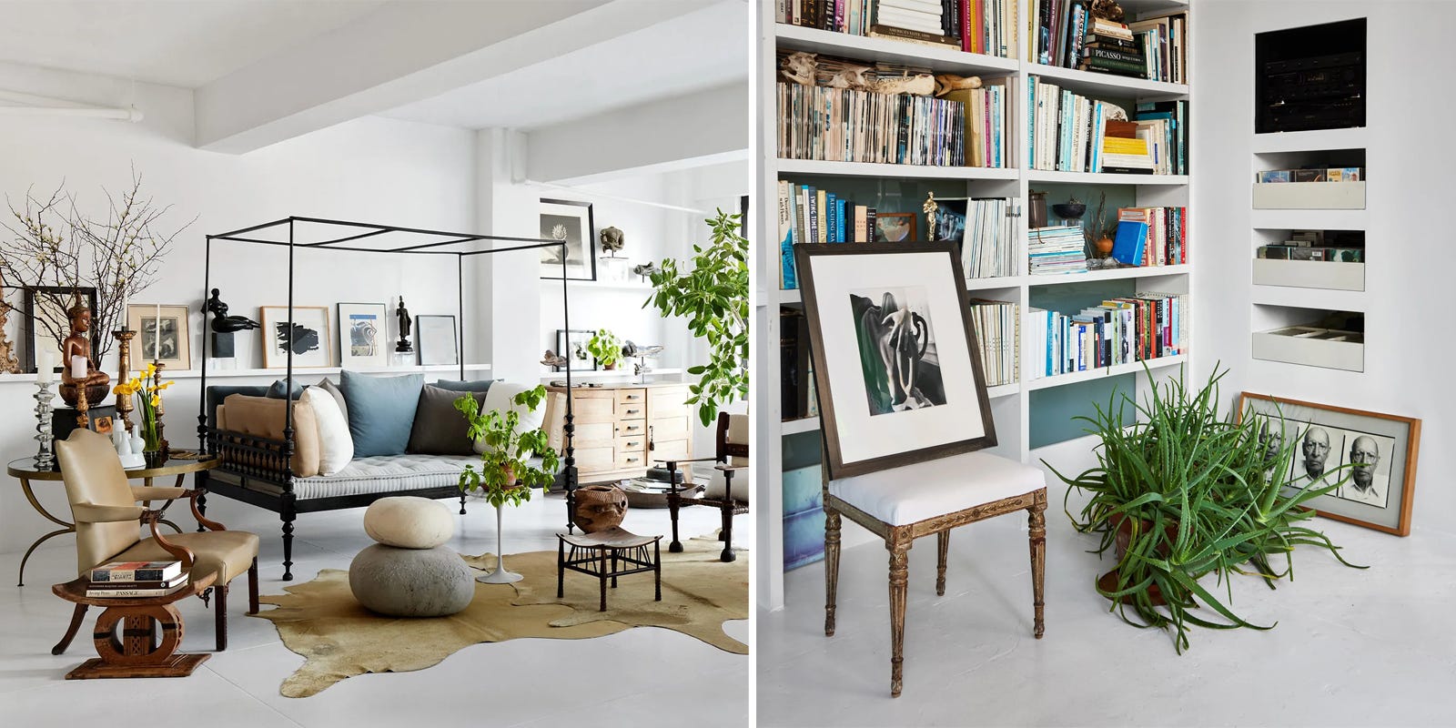 インテリアデザイナーが、アートや世界各国のオブジェに囲まれて暮らす