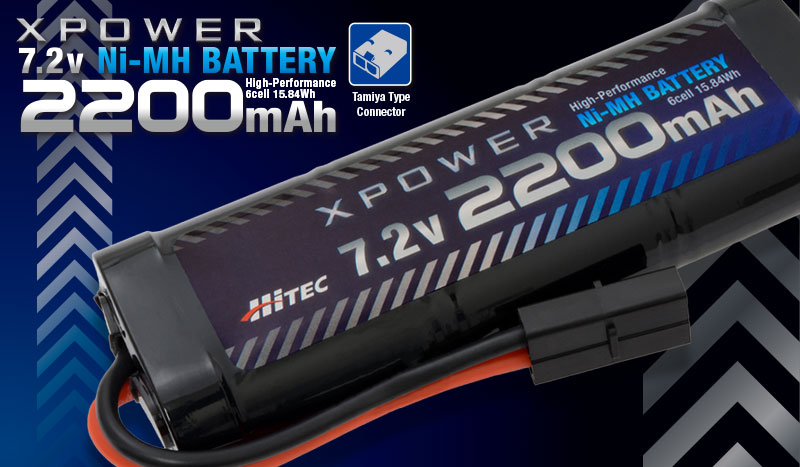 XPOWER Ni-MH 7.2V 2200mAh タミヤタイプコネクター | Hitec Multiplex