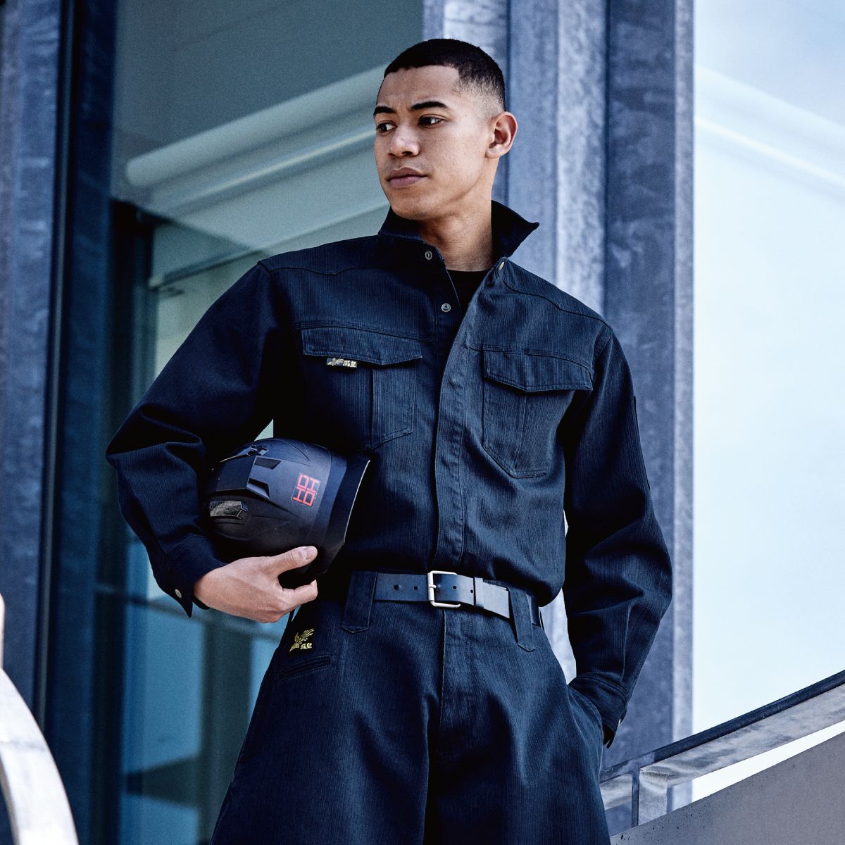 Ozz On オッズオン hikozoh ベルベット 長袖シャツ ブラック Ozz On