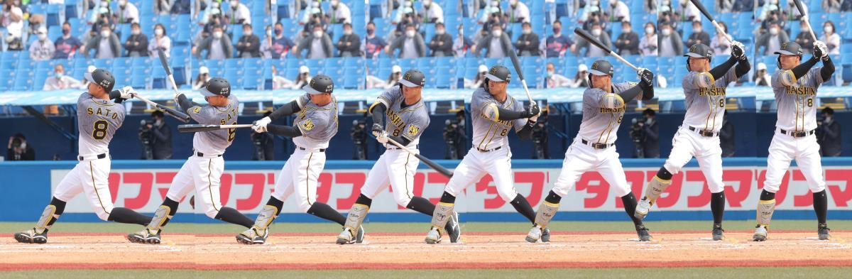 佐藤輝明 初打点＆2021年チーム初打点記念 直筆サイン入りフォト【BBM