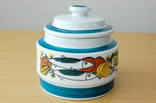ノルウェー/STAVANGERFLINT/陶器のキャニスター（魚と野菜） - 北欧