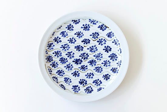瀬戸焼/藍色花模様/プレート(直径約24.5cm) - 北欧、暮らしの道具店