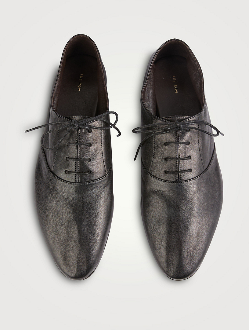 THE ROW Awar Leather Lace-Up Flats | Holt Renfrew