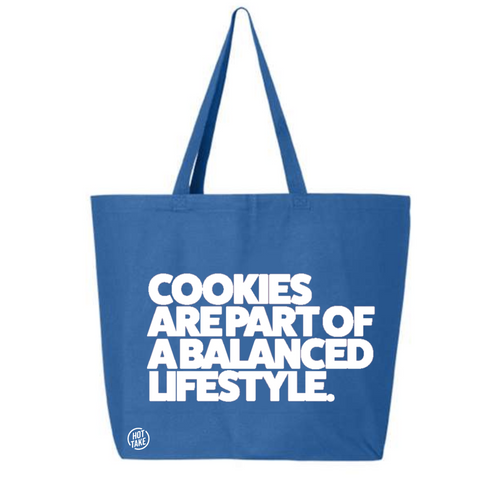 Cookies Are Part of A Balanced Lifestyle Jumbo Tote – Blue – Hot Take