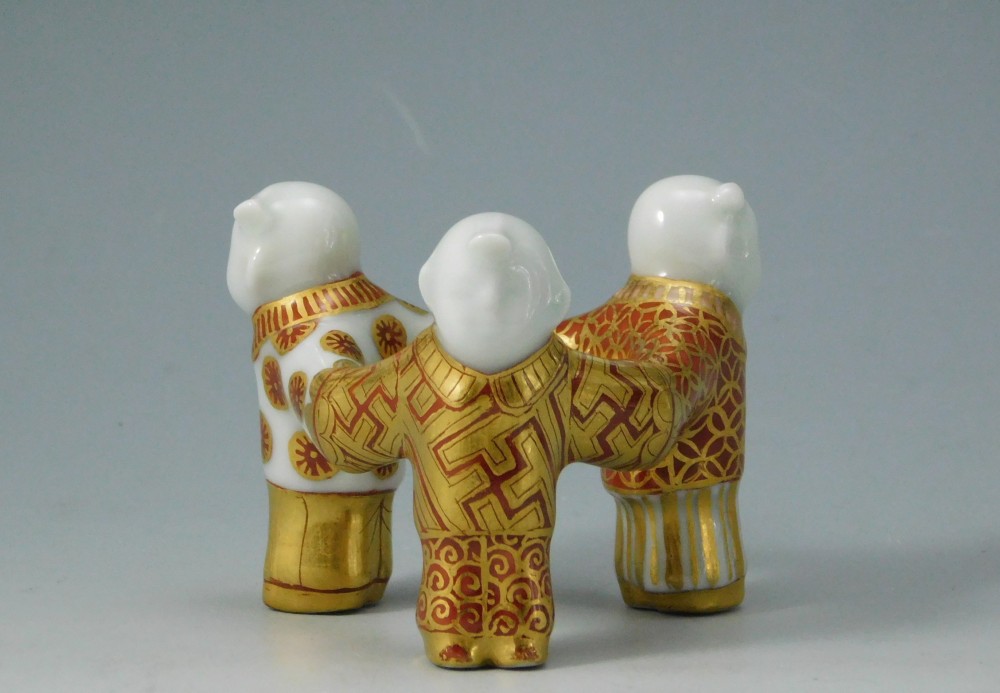 五代 真葛香斎 金ラン三人形 蓋置 | いとう鳳凰堂古美術店