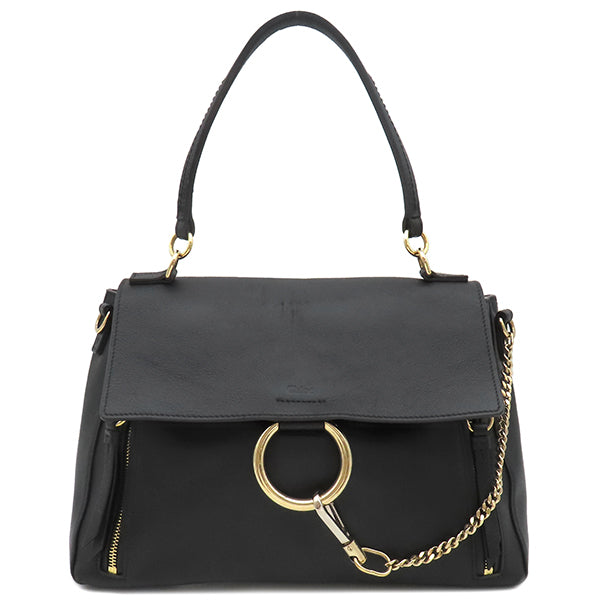 クロエ Chloe フェイ デイバッグ ブラック レザー 2WAYバッグ ゴールド