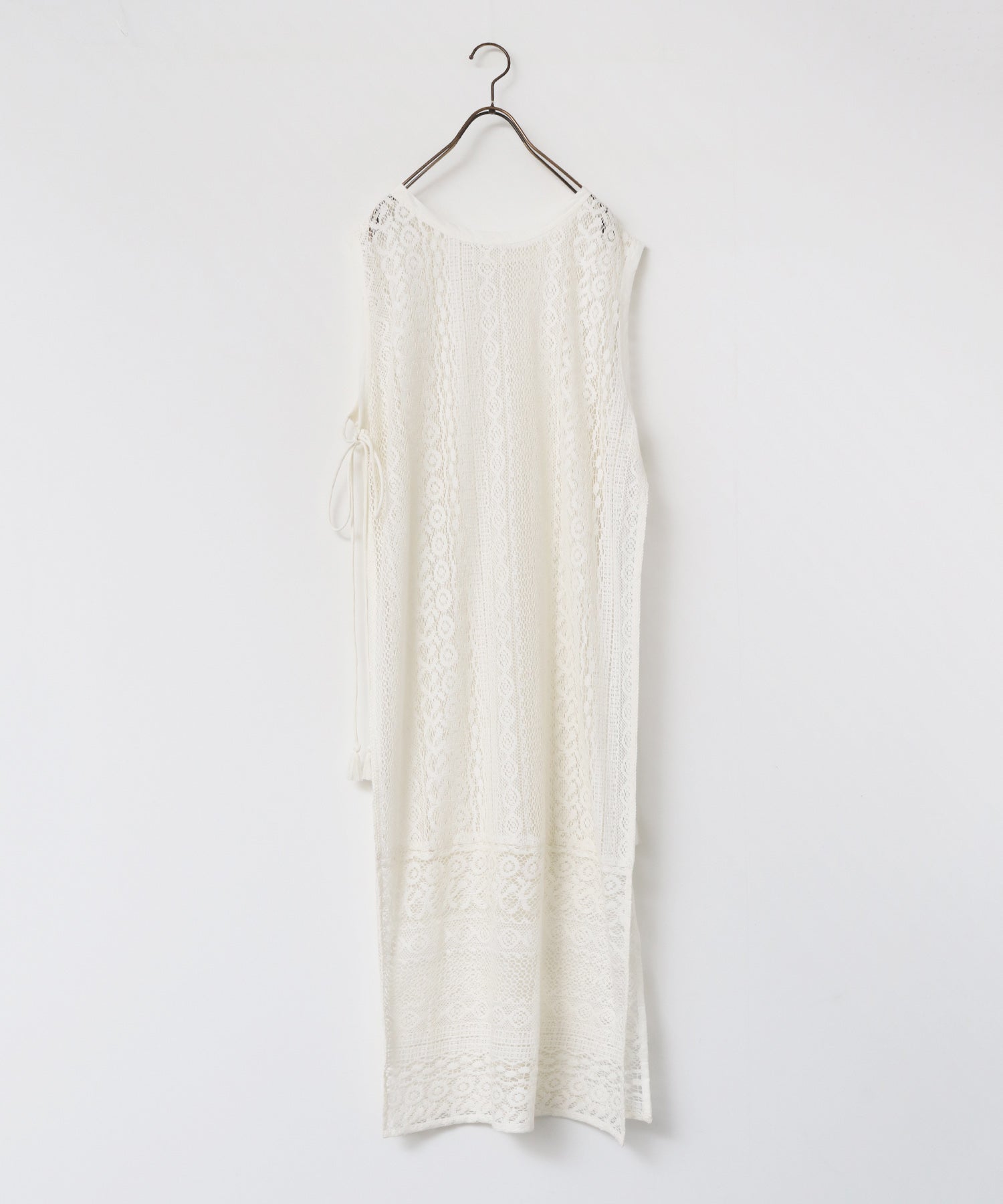 レースレイヤード ノースリーブ ワンピース