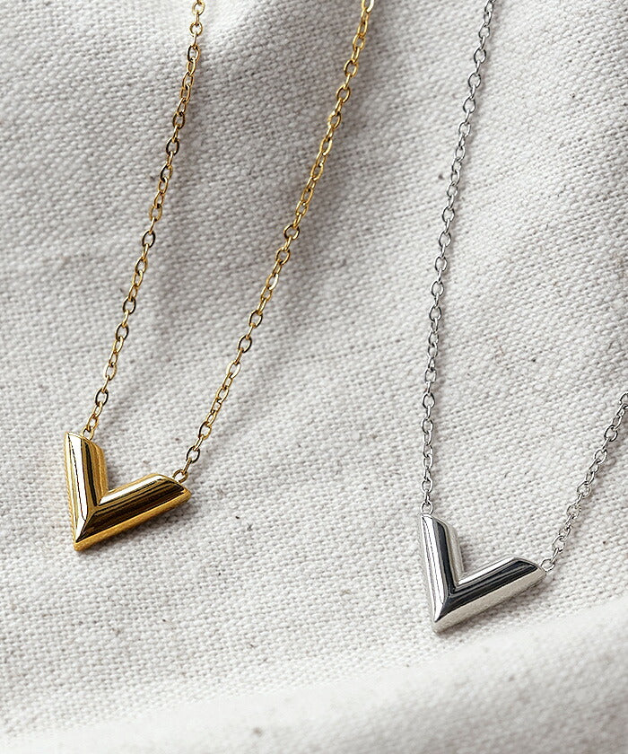ネックレス V字 ロゴ モチーフ レディース アクセサリー チェーン