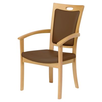 全ひじ付ハイバックチェア Care-011-AC｜貞苅椅子の木製椅子