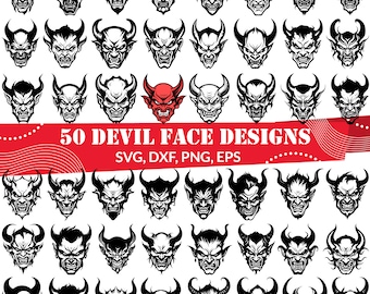 Devil Face SVG Bundle | 60 Demonic & Gothic Designs | Horror