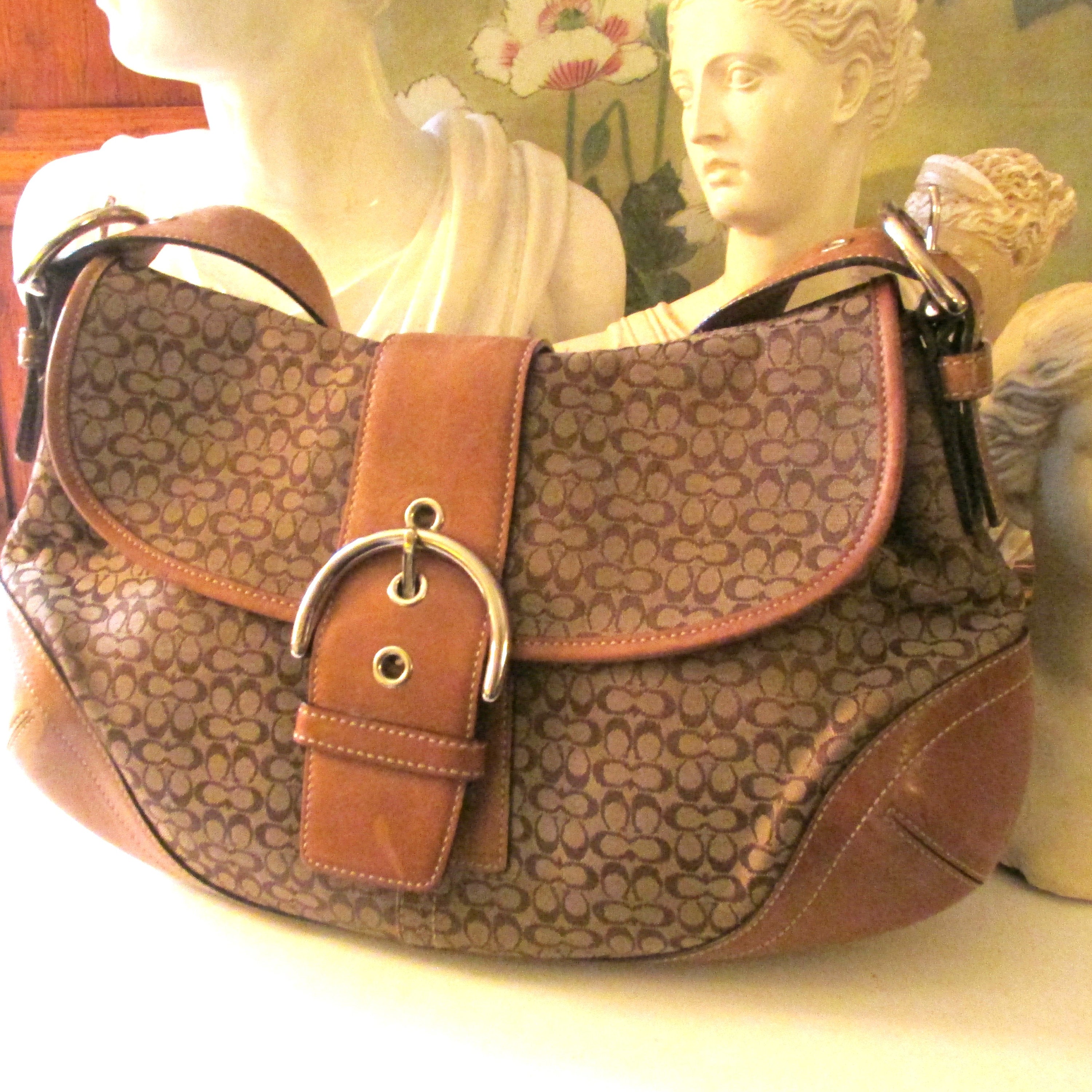 Vintage COACH Soho Bag F06808, Signature Sufflette Cloth Handbag