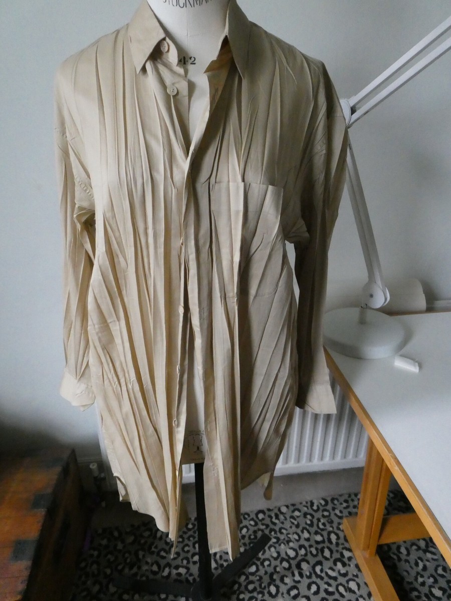 Vintage 1990's Issey Miyake Pleated Long Sleeve Shirt Size Large