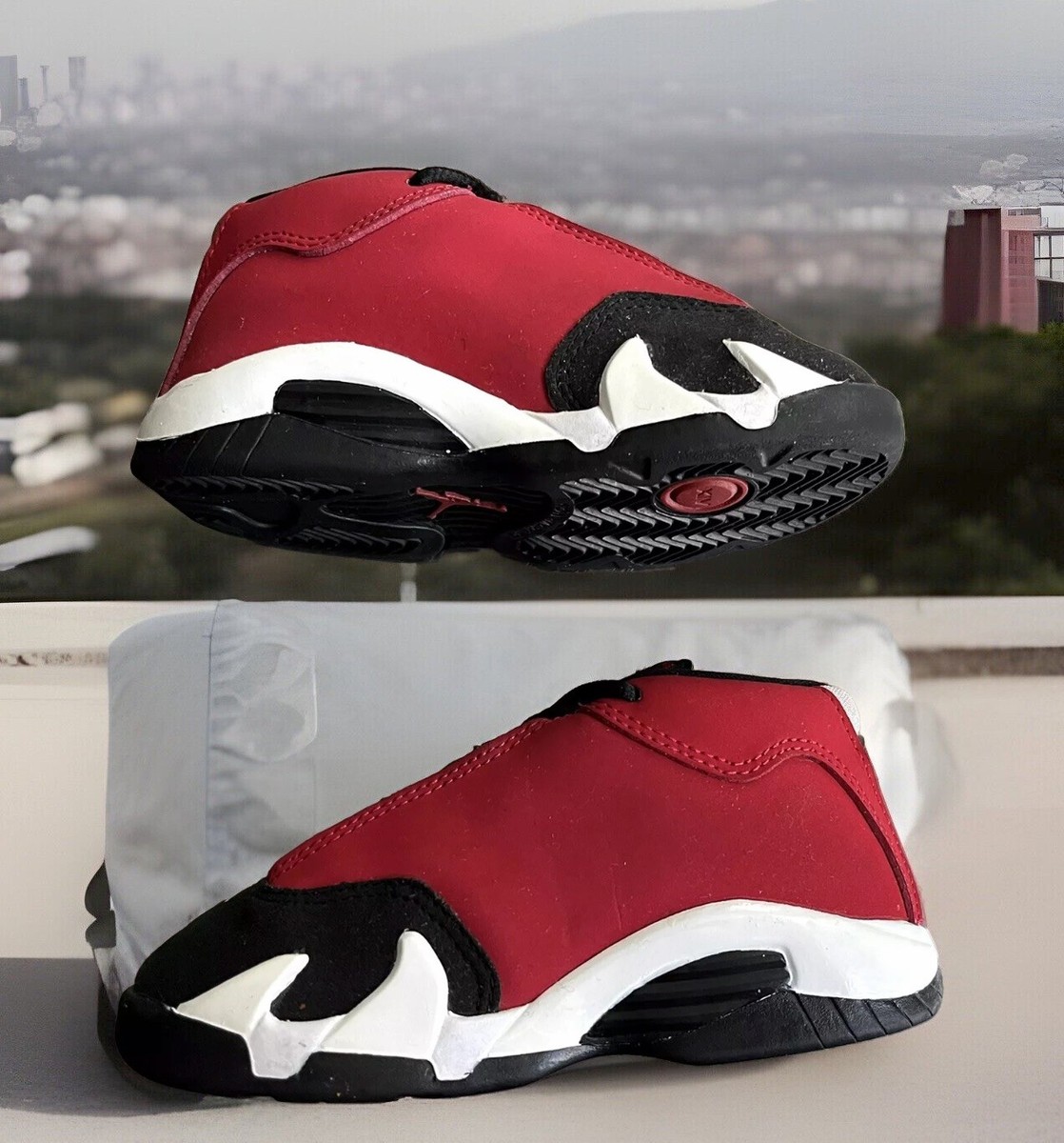 AIR JORDAN 14 XIV RETRO MID 'TORRO' BLACK-GYM RED/WHITE (TODDLERS