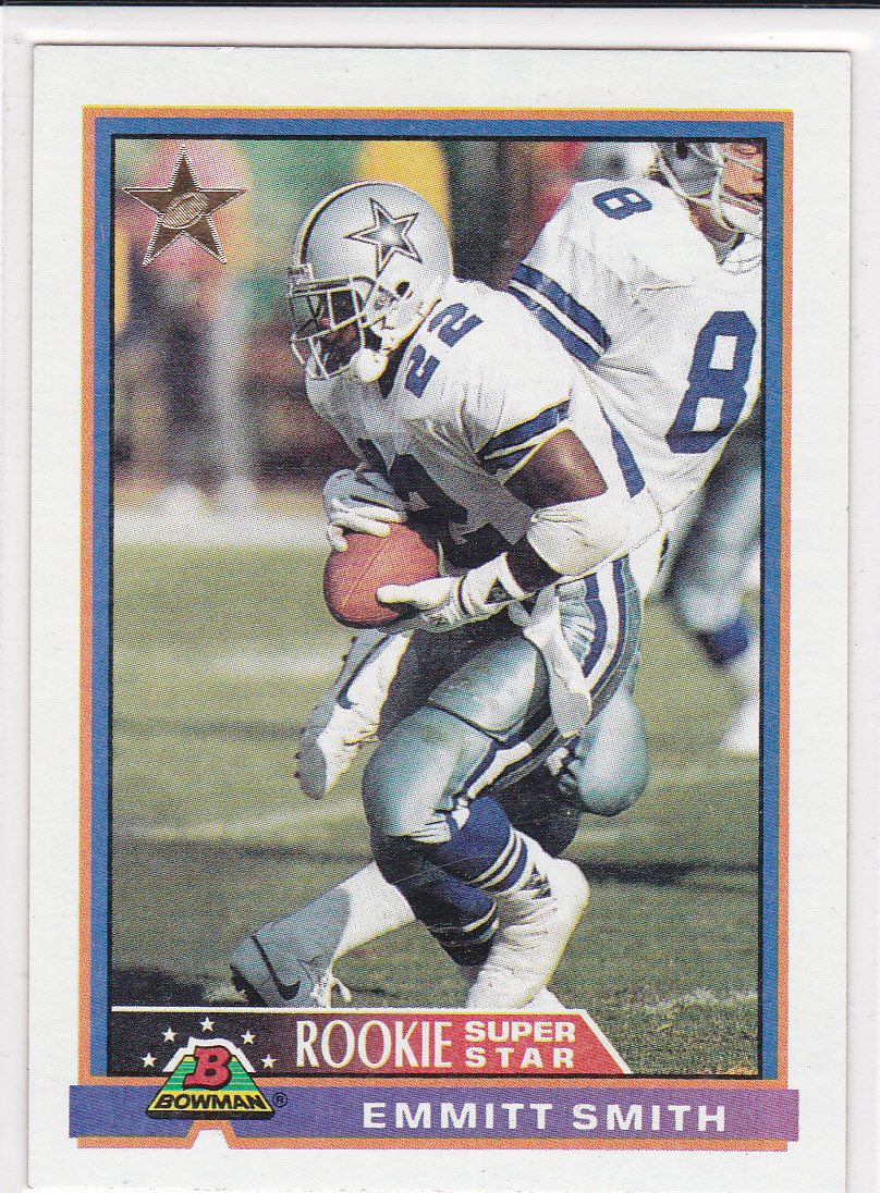 EMMITT SMITH Bowman ROOKIE SUPER STAR CARD Dallas Cowboys Football