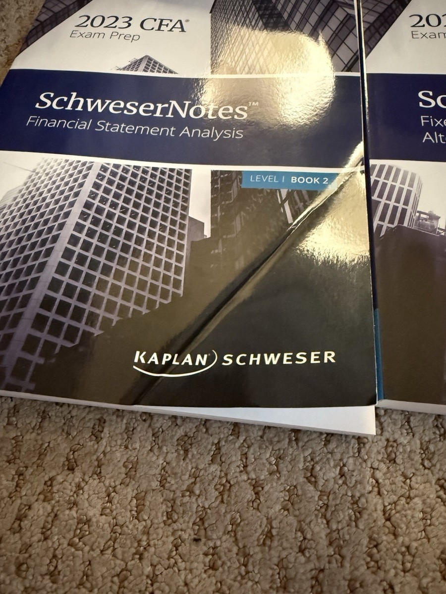 CFA Exam Prep SchweserNotes Kaplan 2023 Level 1 Books 1-5 | eBay