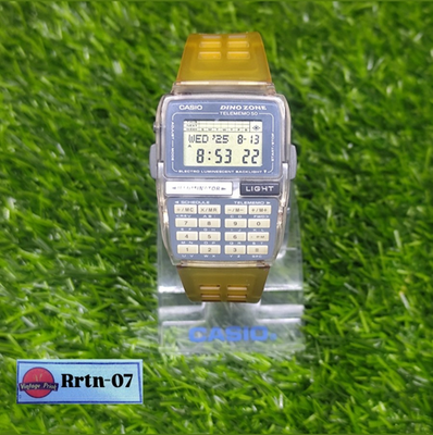 Vintage 90's Casio DBC-63 Dino Zone Transparent Grey Calculator