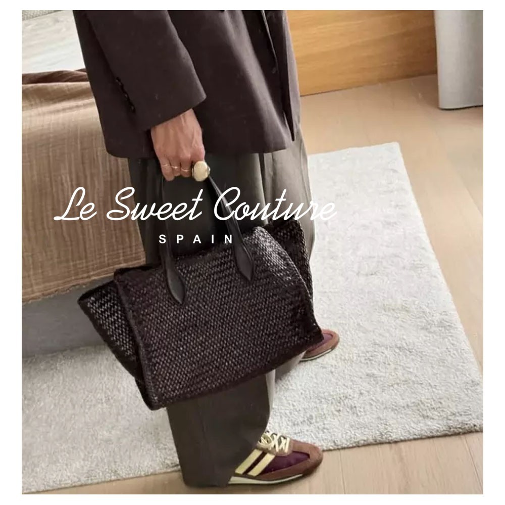 MASSIMO DUTTI NWT FW25 Medium braided nappa satchel bag Brown 6925