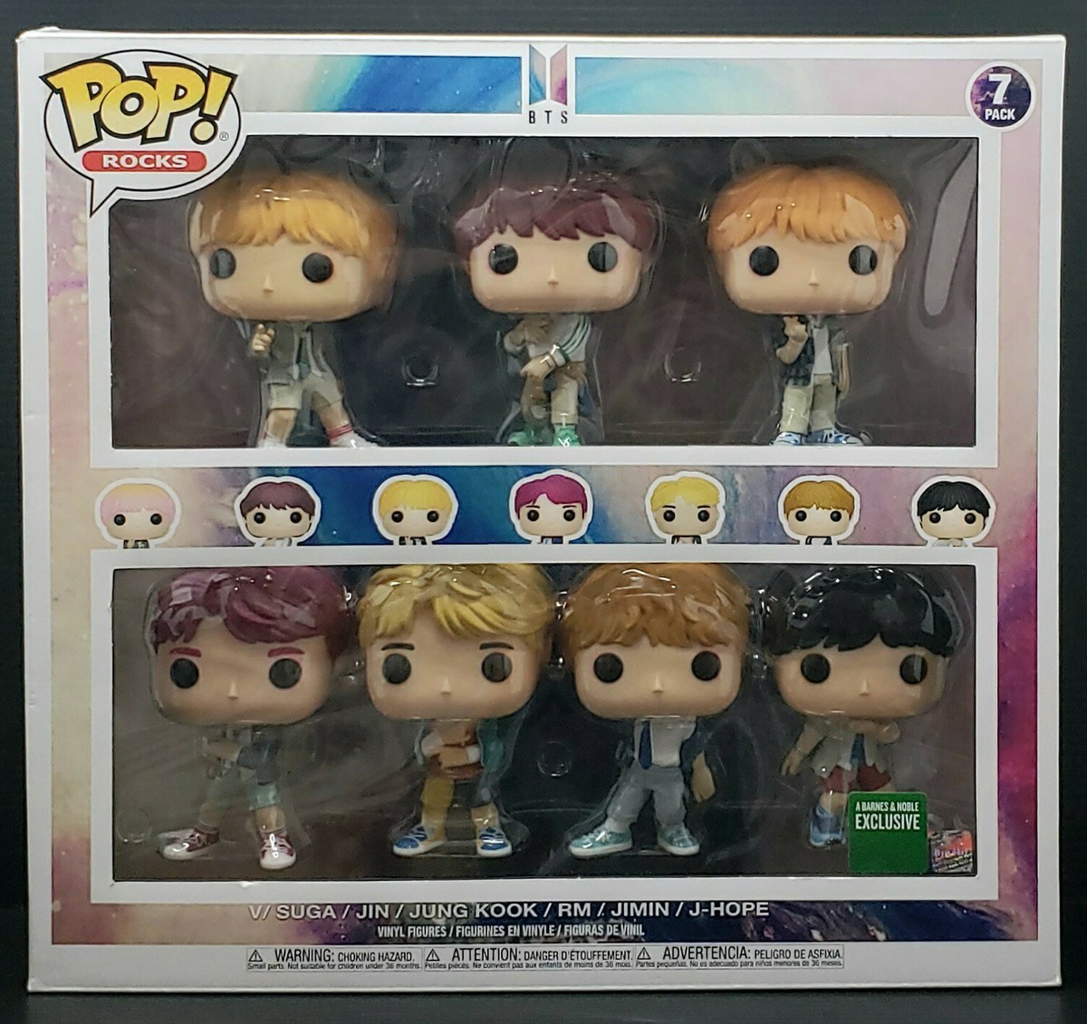 Funko Pop! BTS 7-Pack V, Suga, Jin, Jung Kook, RM, Jimin & J-Hope