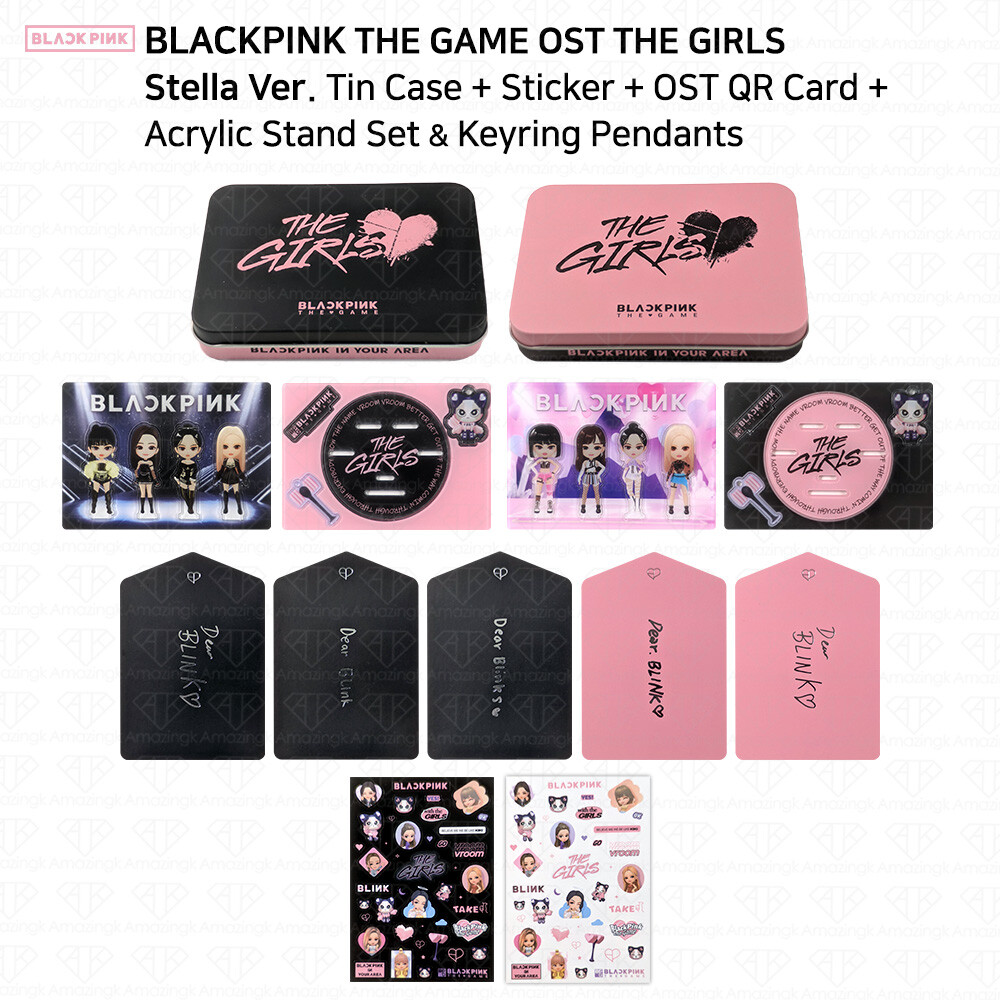 BLACKPINK THE GAME OST THE GIRLS Stella Ver Tin Case QR Card