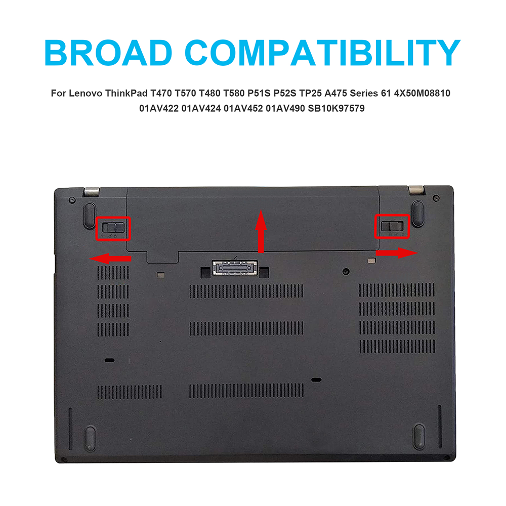 61 Battery For Lenovo Thinkpad T470 T480 T570 T580 P51s P52s