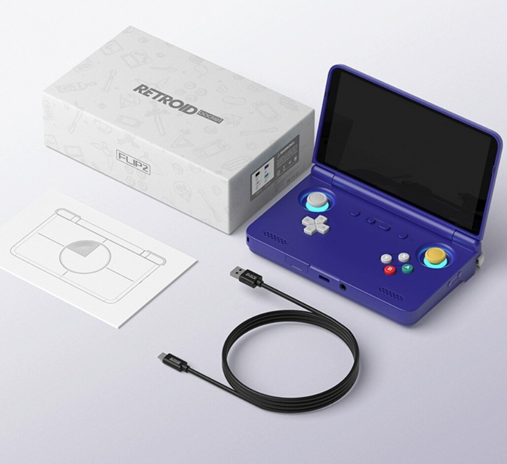 Retroid Pocket Flip2 Android Handheld Game Console SD865 OLED