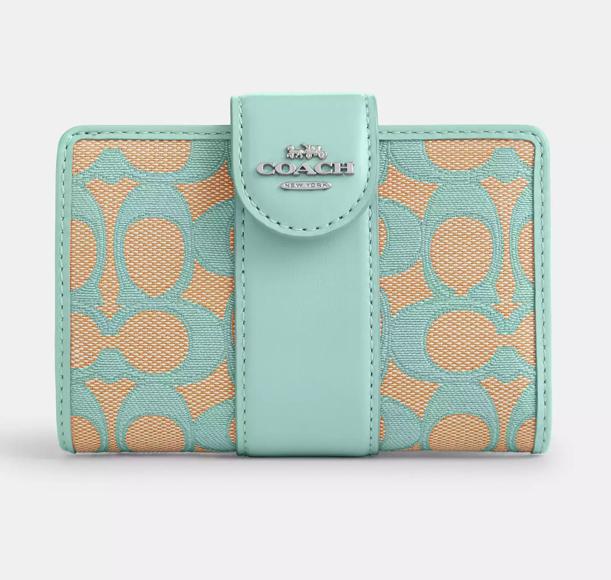 NWT Coach Medium Corner Zip Wallet In Signature Jacquard CU987