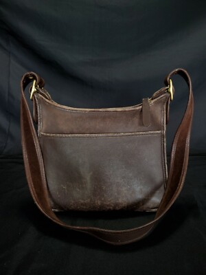 Vintage Coach Dark Brown Leather Shoulder Bag, Brass Hardware | eBay