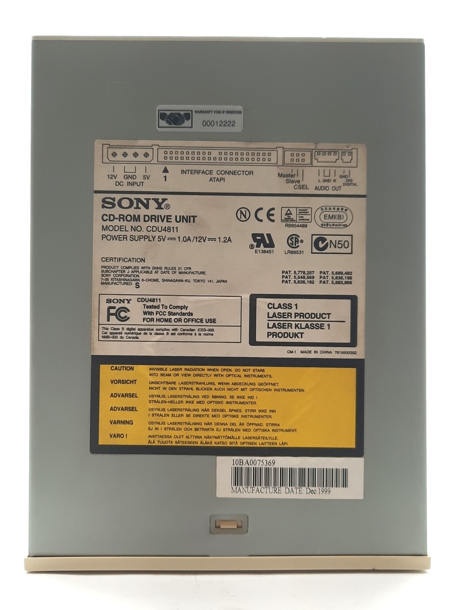 SONY CDU4811 CD-ROM Compact Disc Drive, 48X, IDE, 5.25