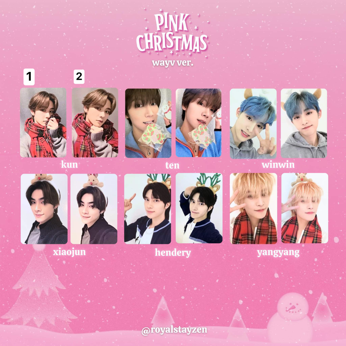 NCT WAYV - 威神V PINK CHRISTMAS 2023 PHOTOCARD PACK RANDOM