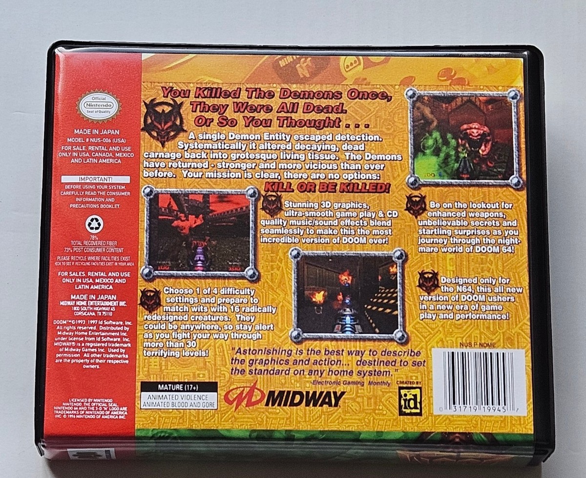 Doom 64 CASE ONLY Nintendo 64 N64 Box ANY 4+ 20% OFF A+ QUALITY | eBay