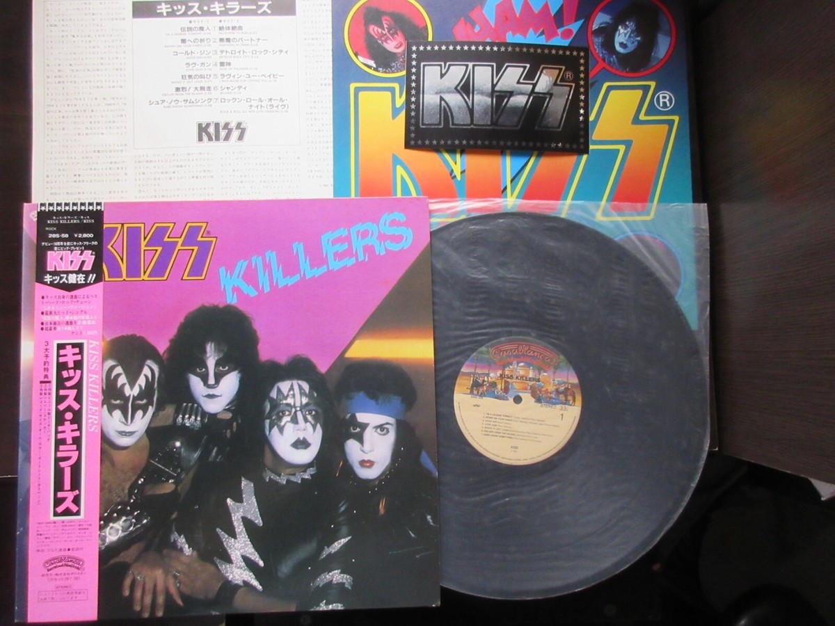 KISS Killers Japan Vinyl LP w OBI Color Portrait & Sticker 28S-58
