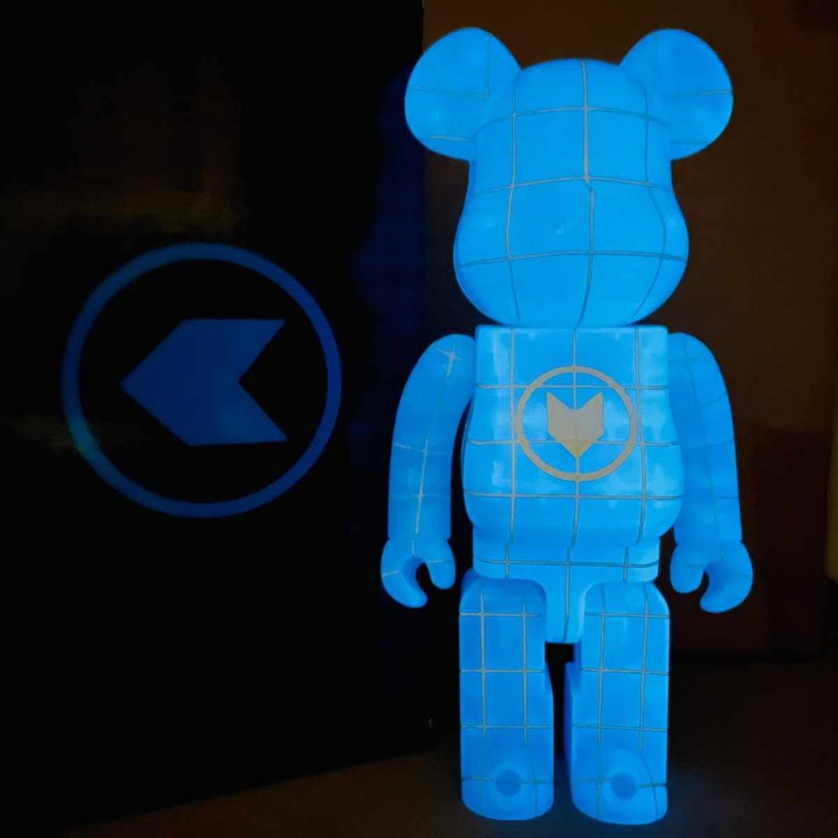 BEARBRICK 400% New in Box NORT STASH Rare Blue GID Glow in the