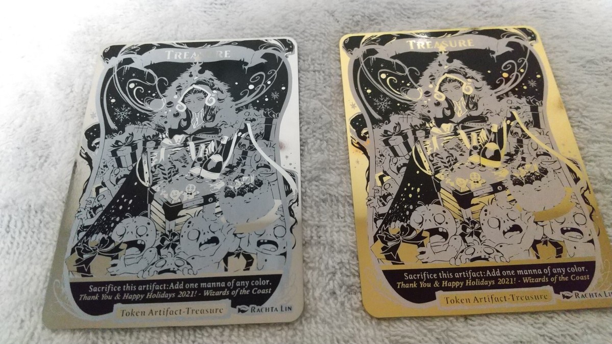 MTG Japanese Metal Treasure Token Liliana DIY Gold and Silver Set