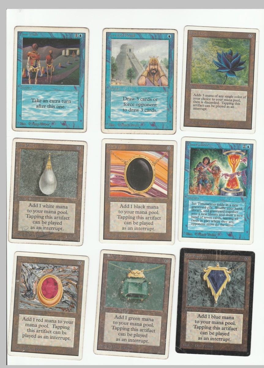 Power Nine Set Black Lotus Ancestral Time Walk mox Jet all nine