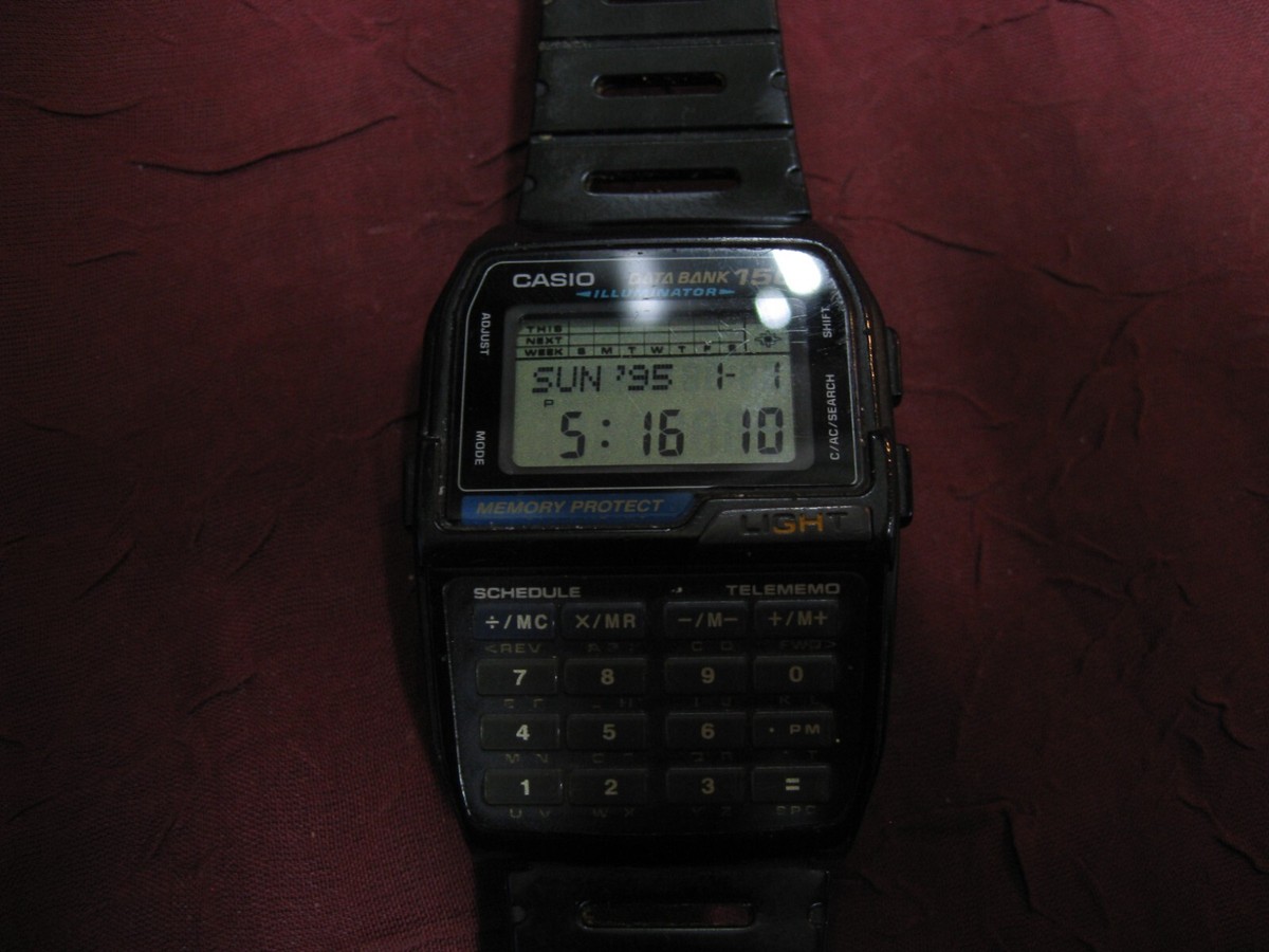 vintage Casio DBC-150 black databank 150 telememo calculator alarm