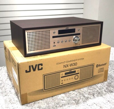 JVC NX-W30 Compact Stereo System Bluetooth Walnut Wood Cabinet CD