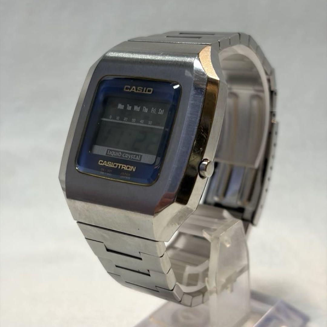 Casio CasioTron 04-501 Vintage Digital Watch Silver Blue Color | eBay