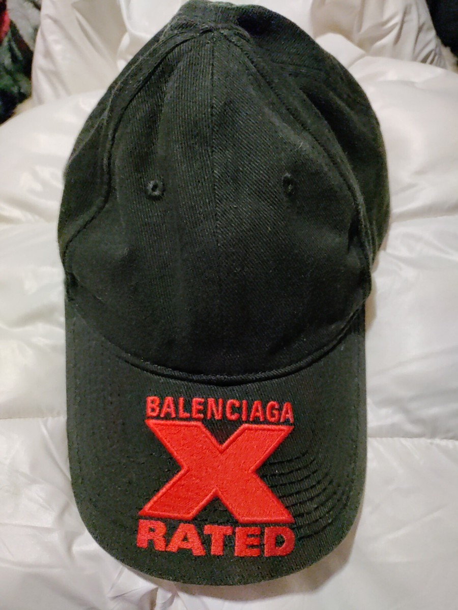Balenciaga X Rated Hat Black Large Adjustable | eBay