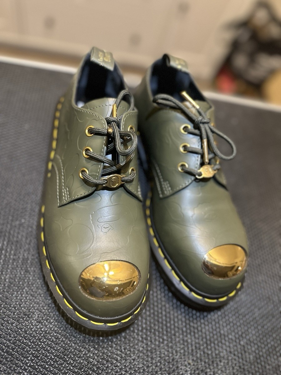 Bape X Dr. Marten's 1461 'Khaki Embossed Camo' size:M 7/ W 9 (no