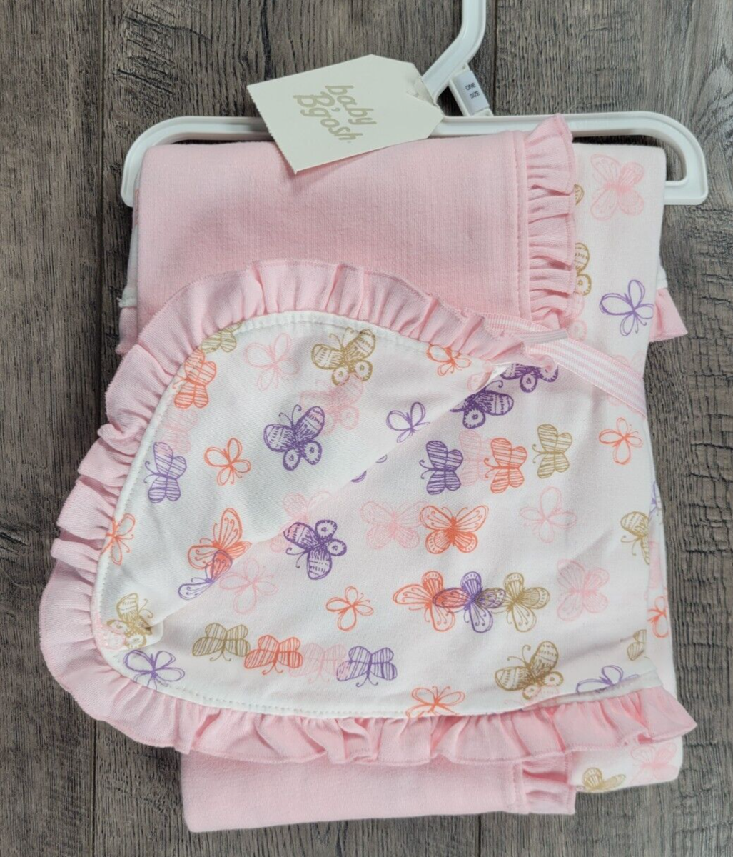 Baby Girl New Vintage Oshkosh B'gosh Pink Butterfly Reversible