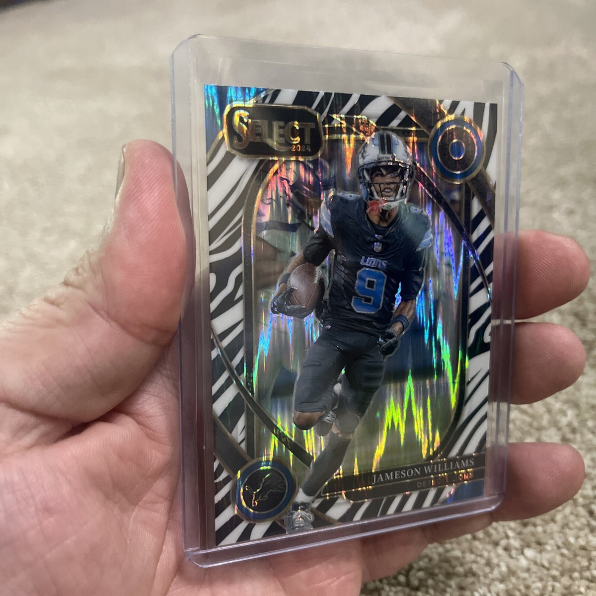 2024 Jameson Williams Select Club Level Zebra Case Hit #267 Lions