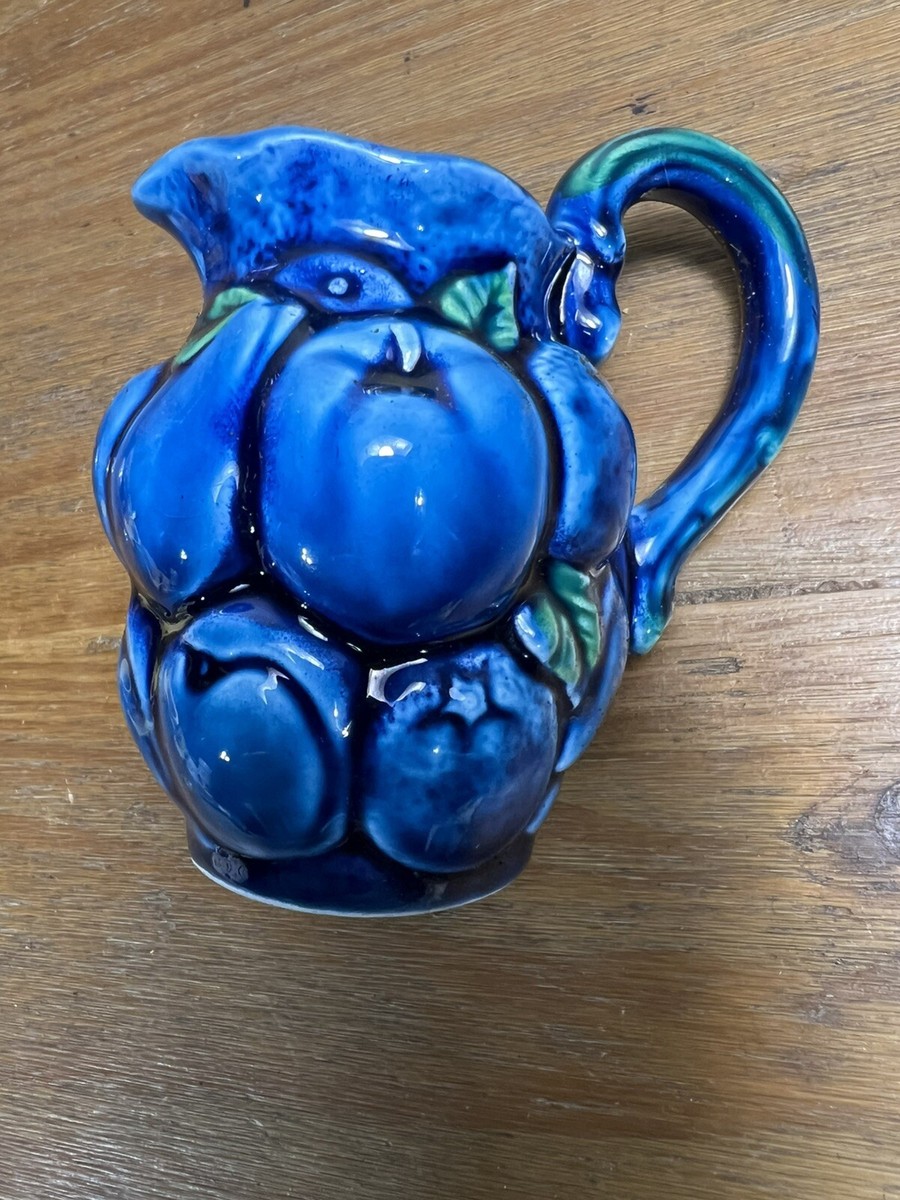 Vintage Mood Indigo Blue By Inarco Japan Blue Embossed Fruit