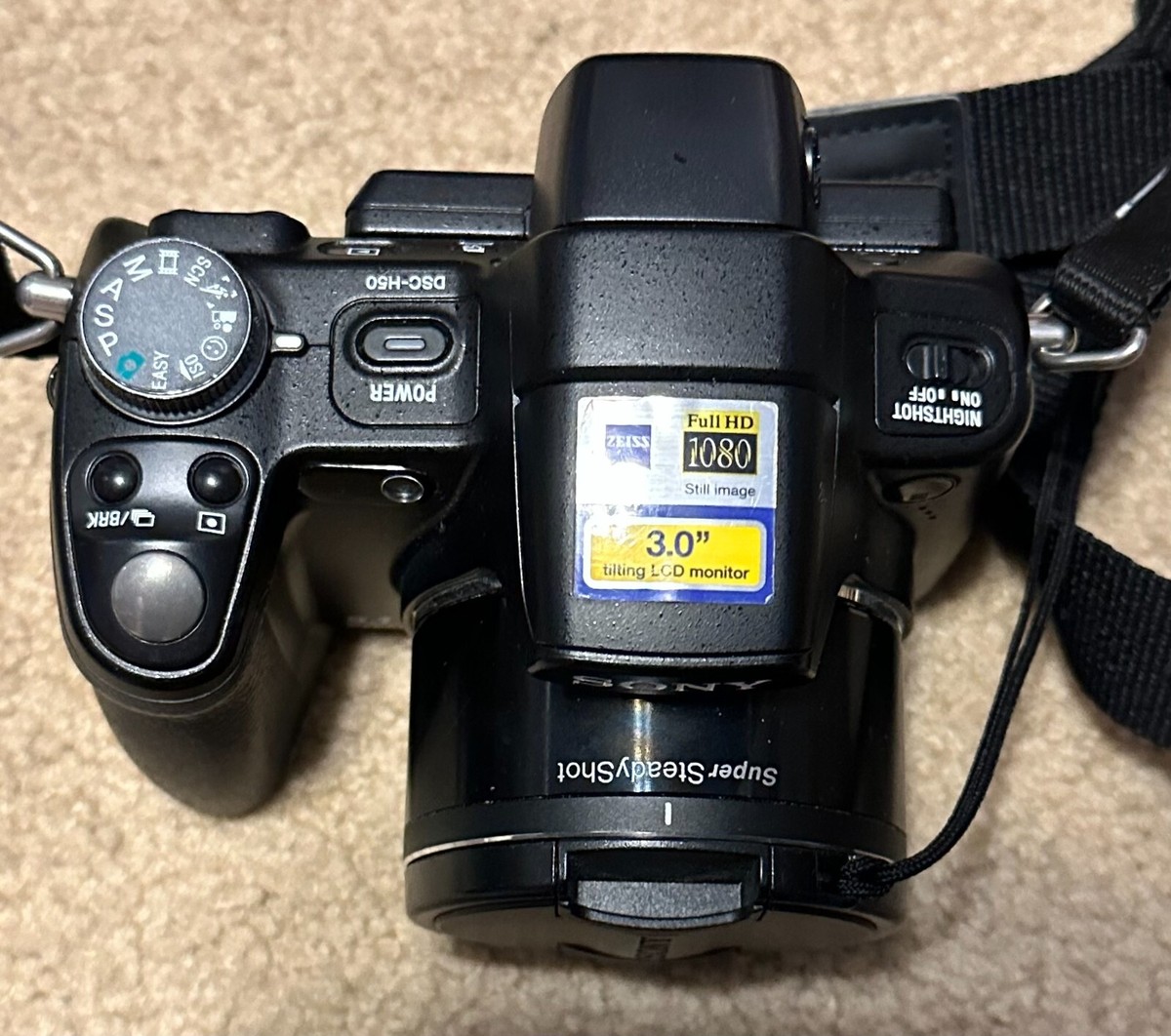 Sony Cyber-shot DSC-H50 9.1MP Digital Camera - Black for sale