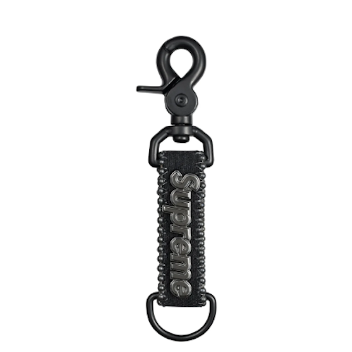 SUPREME SS25 B.B. SIMON DENIM KEYCHAIN STUDDED RHINESTONE BLACK