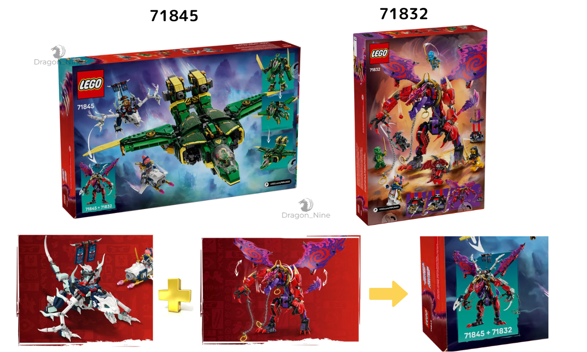 LEGO NINJAGO 71845 Lloyd's Green Jet Mech +71832 Thunderfang